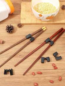 5/3/2/1pcs Beginner Plastic Chopstick Holder, Solid Color Reusable Chopstick Training Aid, Beginner Training Tool, Suitable For All Ages, Reusable Kitchen Accessory, Help You Master Chopstick Skills, Dining Utensils And Tableware, Christmas Gift - Multicolor - View 6