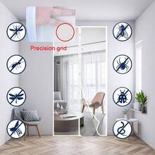 Summer Popular Magnetic Snap Screen Door Curtain, Breathable Ventilation Insect Proof, Semi-Transparent Design Helps Protect Privacy - Mesh - View 8