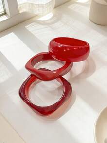 3件套/1件夸张几何手链套装，百搭饰品，适合日常佩戴、派对、度假、波西米亚风格 - 幾何手鐲-C - 查看 5