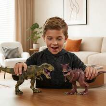 6PCS Large Solid Plastics Durable Dinosaur Toys Set For Kids Ages 3-12 Years Old, Realistic-Looking  Dino T-Rex Carnotaurus, Blue Velociraptor, Mosasaurus Toy, Preschool Dinosaur Learning Toys,  Perfect Party Favors Birthday Imaginative Play Gifts For Boys Girls Children, Preschool Counting - 彩色 - 查看 3