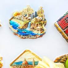 1 pièce Aimant de réfrigérateur en résine 3D, souvenir de voyage en Amérique du Sud - Brésil, Argentine, Bolivie, Pérou, Lima, Rio de Janeiro, Colombie, Bogota, Chili, Machu Picchu, Ushuaia, MOAI, Uruguay, Chutes d'Iguazu, autocollant magnétique de collection, décoration murale, œuvre d'art pour armoire de cuisine/chambre, petit cadeau créatif et significatif pour un voyage en Amérique du Sud - multicolore - Voir 7