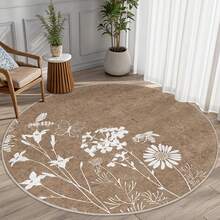 Room Deocr Room Decor Flower Pattern Carpet, Round And Rectangular Carpet, Carpet With High-Definition Pattern Printing, Double-Edged, Bedroom, Kitchen, Bathroom, Living Room, Area Rug, Washable Carpet, Easy To Clean, Non-Slip, Stylish Floor And Carpet, Suitable Living Room, Bedroom, Kitchen, Laundry Room, Birthday - 1PC - Xem 9