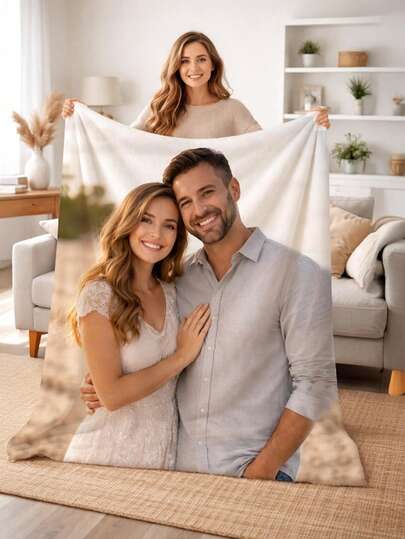 Manta personalizada con foto, regalo de aniversario para parejas - Sherpa o Minky