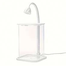 Mini Desktop Aquarium, 360° HD Full-View High-Transparency Fish Tank, USB-Powered LED Lighting, Compact Aquarium, Perfect For Home, Office, And Educational Use (White) - White - View 5