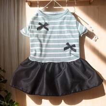 Pet Clothes Striped Simple Breathable  Dress For Small Pets - Black and White - View 7