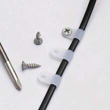 Kẹp chữ P bằng nhựa màu đen, kẹp ống, kẹp cáp loại R bằng nylon, kẹp cáp cố định, phụ kiện thiết bị gia dụng, kẹp cáp. - Nhiều màu - Xem 4