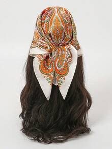 1pc 70cm Bandana Paisley Printed Square Scarf Headband - Multicolor - View 1