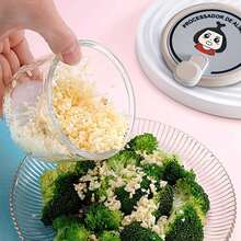 多功能厨房压蒜器，集蔬菜切碎器、旋转搅拌器、水果大蒜压碎器于一体，烹饪配件，厨房工具 - 彩色 - 查看 5