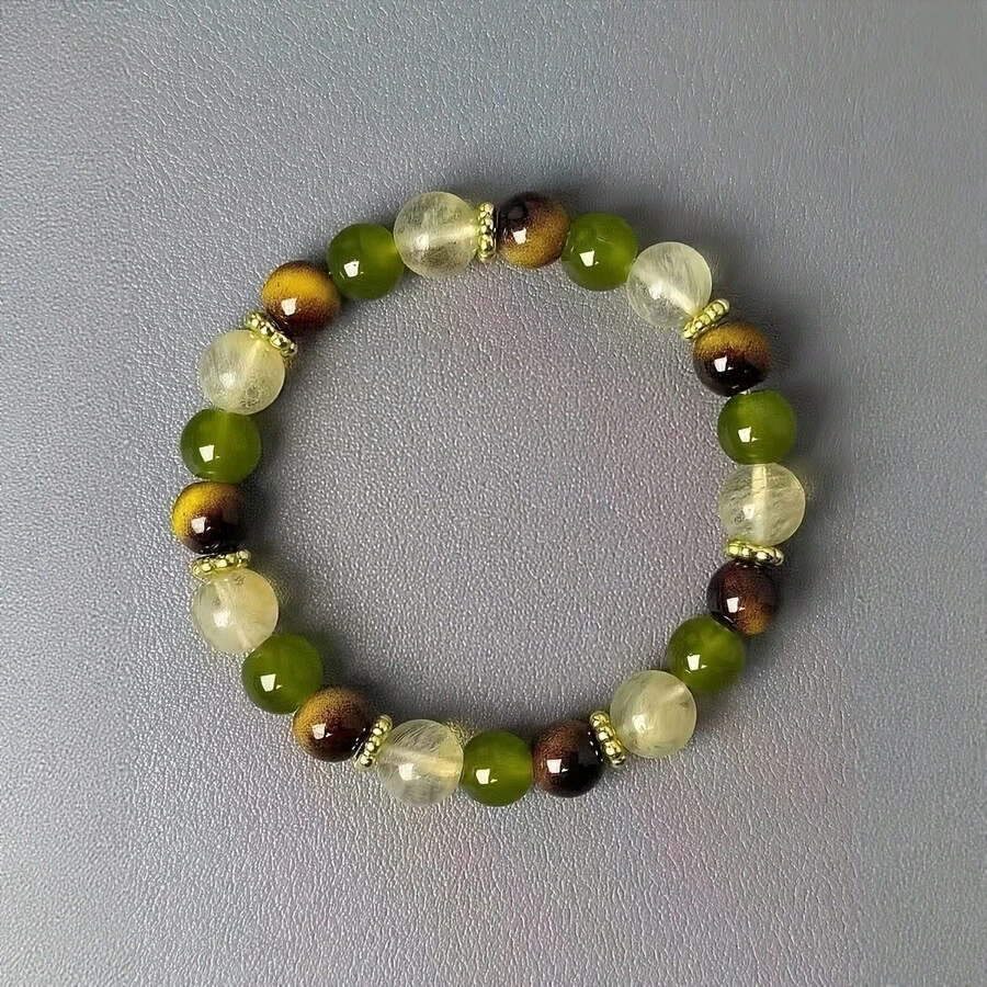 1 pièce Bracelet de style bohème avec perles de 8 mm, convient pour toutes les saisons, excellent cadeau pour la mère, la petite amie, la meilleure amie, la fête des mères - Multicolore - Voir 1