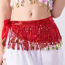1pc Belly Dance Tassel Waist Chain Bohemian Hip Scarf Skirt New Design Waist Scarf ,Adjustable Waist Hip Scarf For Carnival Party Stage Performance, Suitable For Women's Shiny Costumes, Dance Costumes - Multicolor - View 9
