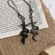 1/2 piezas Cordón para teléfono con forma de serpiente creativa, correa de teléfono de estilo punk metálico, colgante de teléfono, regalo ideal para amigos, se puede usar como llavero o colgador de auriculares, adecuado para teléfonos inteligentes - Multicolor - Ver 9