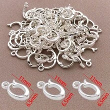 2个6.5x11毫米波西米亚复古18K镀金铜+厚银+白金龙虾扣，DIY手链项链专属配件 - 派对和婚礼配饰 - 彩色 - 查看 12