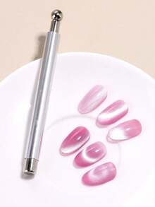 1pc Dual-Ended Magnetic Cat Eye Nail Art Stick, Aluminum Alloy Handle DIY Manicure Tool, Suitable For Nail Art Decoration At Home Or Nail Salon, Applicable For New Year, Valentine's Day, Mother's Day, Graduation Season, Back To School Season - Nhiều màu - Xem 5