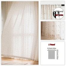 1件/2件装彩虹糖果条纹窗帘，杆袋式设计，易于悬挂，柔软涤纶面料，精致彩虹条纹刺绣，多种尺寸可选，适合不同场景，可用于卧室、浴室、客厅、厨房、办公室等空间，打造优雅家居装饰。 - 米色 - 查看 22