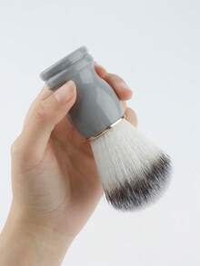 1支剃须刷+起泡碗，木柄鬃毛理发沙龙剃须泡沫刷，男士面部清洁工具 - 鬍鬚刷 - 查看 5