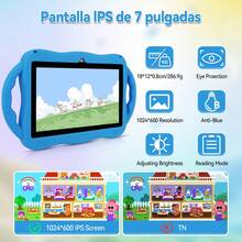 Qetupa 7-Inch Android 13 Kids Tablet, 4GB RAM + 64GB ROM, RK3562 Quad-Core 1.3GHz Processor, 1024*600 IPS Touchscreen, 3500mAh Battery, 2MP+5MP Dual Cameras, Perfect Gift - Blue - View 2