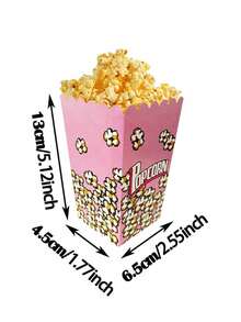 6pcs/18pcs Popcorn Boxes, Paper Food Packaging Buckets, Disposable Popcorn Paper Boxes, Snack Packaging Bags, Paper Cup Takeaway, Popcorn Buckets, Movie Theater Popcorn Boxes - Multicolor - View 11