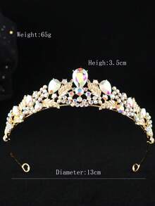 1 chiếc vương miện cài tóc cô dâu kiểu Baroque hình giọt nước bằng thủy tinh và hợp kim, phụ kiện quà tặng cho dịp lễ, sinh nhật, tiệc tùng, sự phát triển. - Nhiều màu - Xem 4