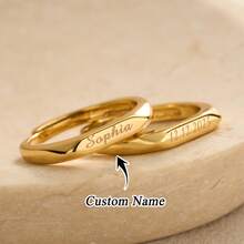 1 chiếc nhẫn khắc tên theo phong cách tối giản, chất liệu thép không gỉ, quà tặng ngày Valentine, nhẫn khắc tên cá nhân hóa thanh lịch, nhẫn nữ tinh tế, trang sức tối giản cho nữ, quà tặng ngày của Mẹ, quà tặng lễ Phục Sinh, quà sinh nhật, quà kỷ niệm cho phái nữ. - Nhiều màu - Xem 3