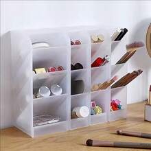 Hộp đựng bút nghiêng 4 ngăn, hộp đựng đồ để bàn, hộp sắp xếp bàn làm việc, giá đựng văn phòng phẩm, giá để bút, đồ dùng văn phòng, phụ kiện bàn làm việc, phụ kiện văn phòng phẩm - Giá đỡ lưu trữ - Xem 4