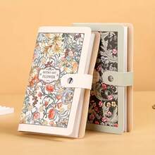 1pc Large Capacity Cash Savings Notebook, Vintage Floral Design, Wallet, Portable Money Saving Book - Single Piece - View 3
