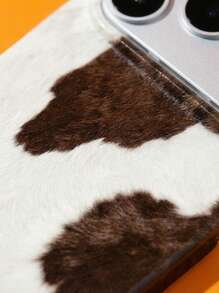 奢华黑棕色奶牛纹手机壳，兼容 12/13/14/15/16 Pro、12/13/14/15/16 Pro Max、17 Pro Max、17 Air、14/15/16 Plus、11/17/16/15/13，Y2K 动物图案风格后盖，酷女孩礼物之选。 - 白色 - 查看 4