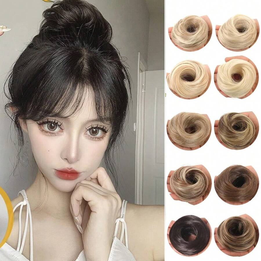 Messy Bun Wig, Elastic Wavy Curly Bun, Synthetic Hair Extensions, Suitable For Women And Girls
