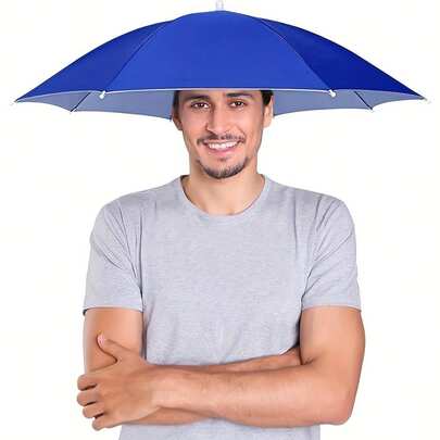 1pc Umbrella Hat, Suitable For Camping, Fishing, And Outdoor Photography Enthusiasts, Elastic Headband Umbrella Hat, UV Protection