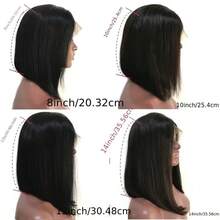 蕾丝前假发，真人混纺发丝，200密度，直发，高清蕾丝前假发，预先拔毛，直发，无胶，真人混纺发丝，13x6高清前额真人混纺发丝假发，女士款 - 自然色&黑色系 - 查看 46