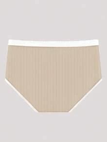 5 piezas de bragas sin costuras con decoración de lazos lindos de colores aleatorios, ropa interior cómoda de unicolor para niñas para uso diario - Albaricoque - Ver 3
