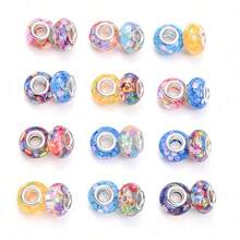 5/20 hạt acrylic lấp lấp lánh lỗ lớn 9x14mm - Hoàn hảo để tự làm đồ trang sức, vòng tay, dây chuyền, móc khóa, vòng tay charm và các dự án thủ công. - Màu ngẫu nhiên - Xem 5