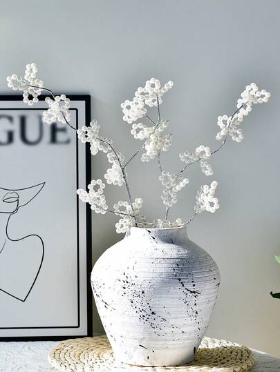 1 bông hoa giả ngọc trai trắng thanh lịch, trang trí hoa sống động như thật, quà tặng ngày lễ, vật trang trí bình hoa sáng tạo, thích hợp cho trang trí đám cưới, bàn nhà.