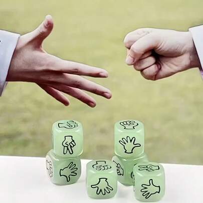 夜光石头剪刀布骰子游戏 - 趣味户外娱乐，适合家庭聚会和派对，创意猜石头剪刀布骰子游戏，避免家庭争吵，有趣的节日礼物和生日惊喜