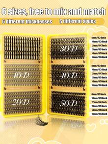 Mi giả dạng chùm 10D-150D tự nối mi - Mi giả lông chồn cao cấp, độ cong D, tạo độ dày tự nhiên, từng sợi riêng lẻ để tự nối mi - Có thể tái sử dụng, nhẹ và dễ dàng sử dụng. Mi giả dạng chùm, mi giả từng sợi, mi thật, mi giả cho mi trên. - D - Xem 6