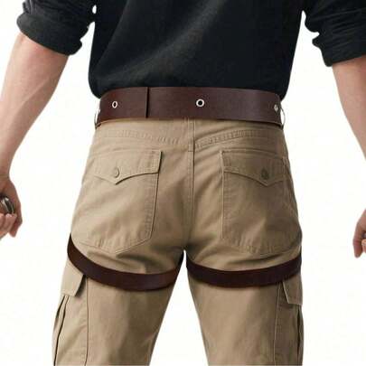 Thắt lưng giả da PU kiểu Viking thời Trung cổ với hai bao đựng súng và hai bao đựng súng kiểu miền Tây.