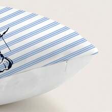 1pc Blue & White Striped Lobster Sketch Pattern Cushion Cover, Soft Peach Velvet Material, 30*50/40*60CM Single-Sided Printed Decorative Pillow Case, Suitable For Home Bedroom Living Room Sofa, Holiday Decor, Pillow Cover Gift (No Pillow Insert) - Multicolor - View 10