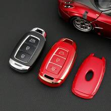 TPU材质汽车钥匙套，适用于Santa Fe、I30、IX35、Encino、KONA、Solaris、Sonata、Azera、Grandeur、Elantra、Accent等车型，防尘防震，高端时尚钥匙扣保护套 - 3按鍵 - 查看 8