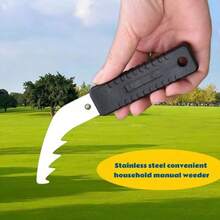 1把/3把装园艺除草刀，便捷手动除草镰刀，不锈钢园艺拔草器，多功能除草小镰刀，防滑手柄，不锈钢刀片，适用于户外割草/园艺除草/缝隙草清理 - 多款式 - 查看 3