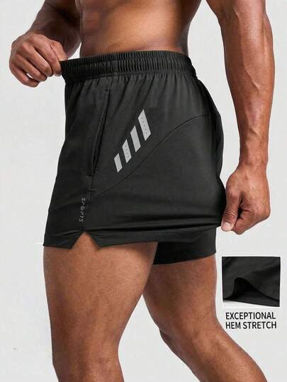 男士运动短裤，多种颜色可选，男士跑步运动短裤，夏季户外速干透气休闲短裤，黑色