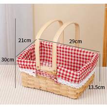 Giỏ mây đan lát màu hồng kẻ caro, có lớp lót tháo rời, thích hợp làm quà cưới, giỏ quà cho phù dâu, có lớp lót tháo rời, được đan thủ công, phù hợp để trưng bày và cất giữ đồ dùng trong nhà, trang trí tiệc, có thể dùng để đựng trái cây, rượu vang, kẹo và đồ uống, thích hợp cho cắm trại, hoạt động ngoài trời, Halloween, Lễ Phục Sinh, đám cưới, sinh nhật, trang trí sân vườn và hiên nhà, trang trí Giáng sinh. - gừng - Xem 19