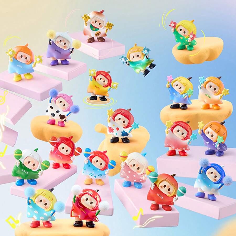 Miniso Yoyojang Cute Tilted Head Series Blind Box - Decor, Kawaii Anime Character Collection Gift, Suitable For Girls - Multicolor - View 1