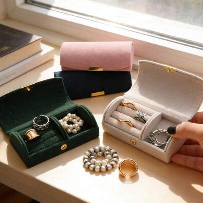 Hộp đựng trang sức nhỏ gọn khi đi du lịch, hộp đựng trang sức mini di động dành cho nữ, hộp đựng nhẫn và bông tai, quà tặng Ngày của Mẹ.