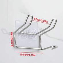 No Drill Wall Mount Stainless Steel Hair Dryer Holder Silver Space Saving Storage Rack For Bathroom Salon - Silver - View 4