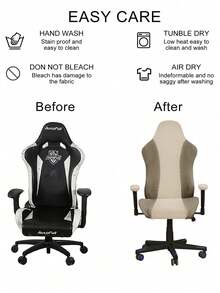 1pc Striped Patchwork E-Sports Chair Cover, Minimalist Version, Elastic Waterproof Milk Silk Removable Washable Computer Chair Slipcover, Suitable For Office, Bar, Bedroom, Gaming Chair Home Decor - Multicolor - View 11