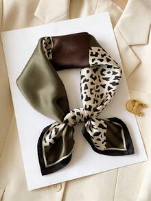 70平方英寸真丝印花围巾，时尚简约，适合商务谈判、休闲旅行、节日聚会及其他场合。 - 彩色 - 查看 1