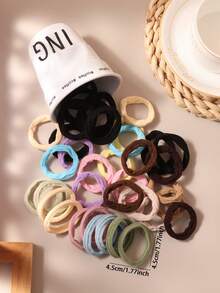 40 chiếc/gói Dây buộc tóc co giãn nhiều màu, Dây buộc tóc scrunchie đa năng cho nữ, Phụ kiện du lịch Morandi - Nhiều màu - Xem 2