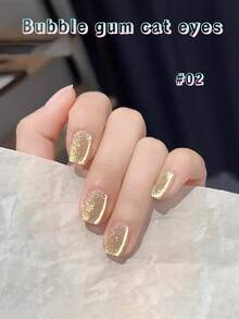 12毫升春夏美甲泡泡糖粉蓝金闪粉猫眼凝胶指甲油胶水闪光白灯泡水晶猫眼光疗胶水美白百搭四季流行美甲艺术美甲沙龙美甲用品 - 彩色 - 查看 5