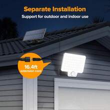 240 piezas Luz solar LED para exteriores, Foco impermeable IP65 con control remoto, 3 modos Lámpara de pared de para patio, jardín, garaje - 240 LED - 1 unidad - Ver 10