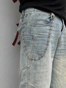 2026新款金刚裤链，时尚男女通用配饰，Y2K复古街头朋克嘻哈摩托车裤链 - 銀色 - 查看 12