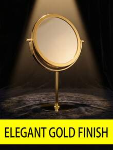 Exquisite Makeup Mirror 360° Free Rotation Design High-Definition Surface Fashion Metal Makeup Mirror Suitable For Charming Women Stable Base Ideal For Bathroom Shelf Or Bedside Table Home Essential Functional Art Piece Travel Must-Have - F - View 8